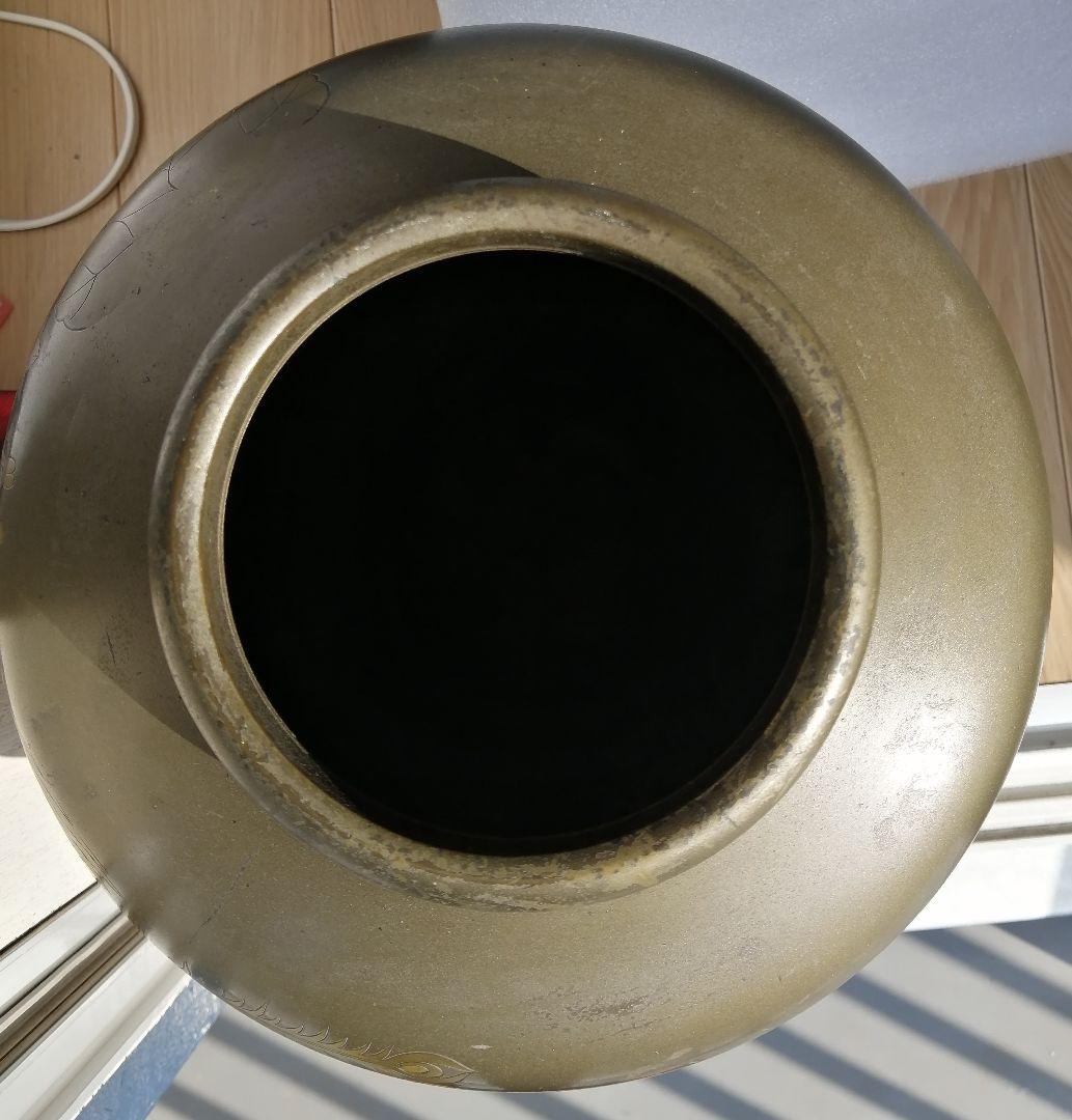 骨董品 、古美術特大古銅鳳凰花瓶