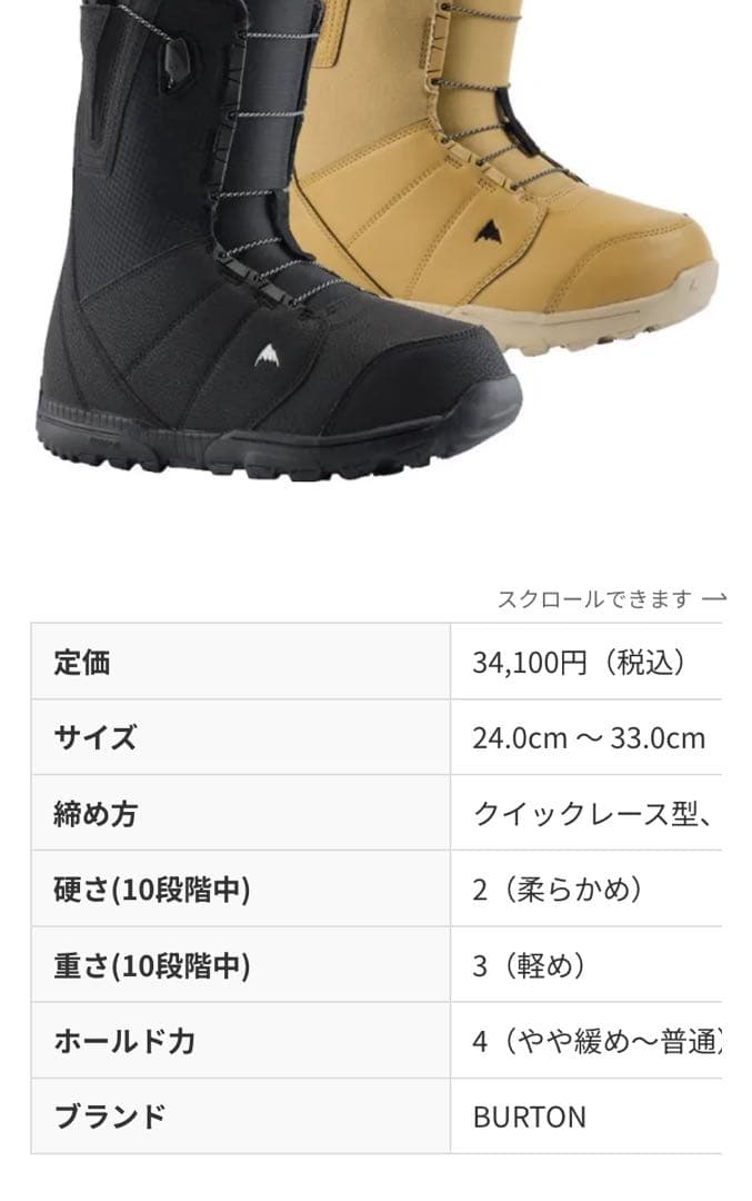 Burton MOTOスノーボードブーツ ブラック