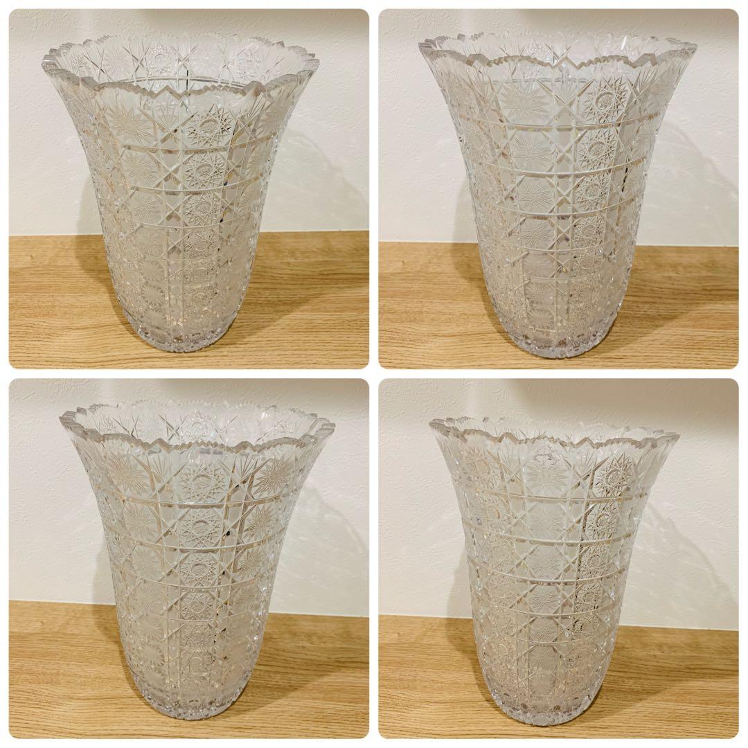 まとめて BOHEMIA ボヘミア 風車紋 花瓶 大型 高さ 30.5cm