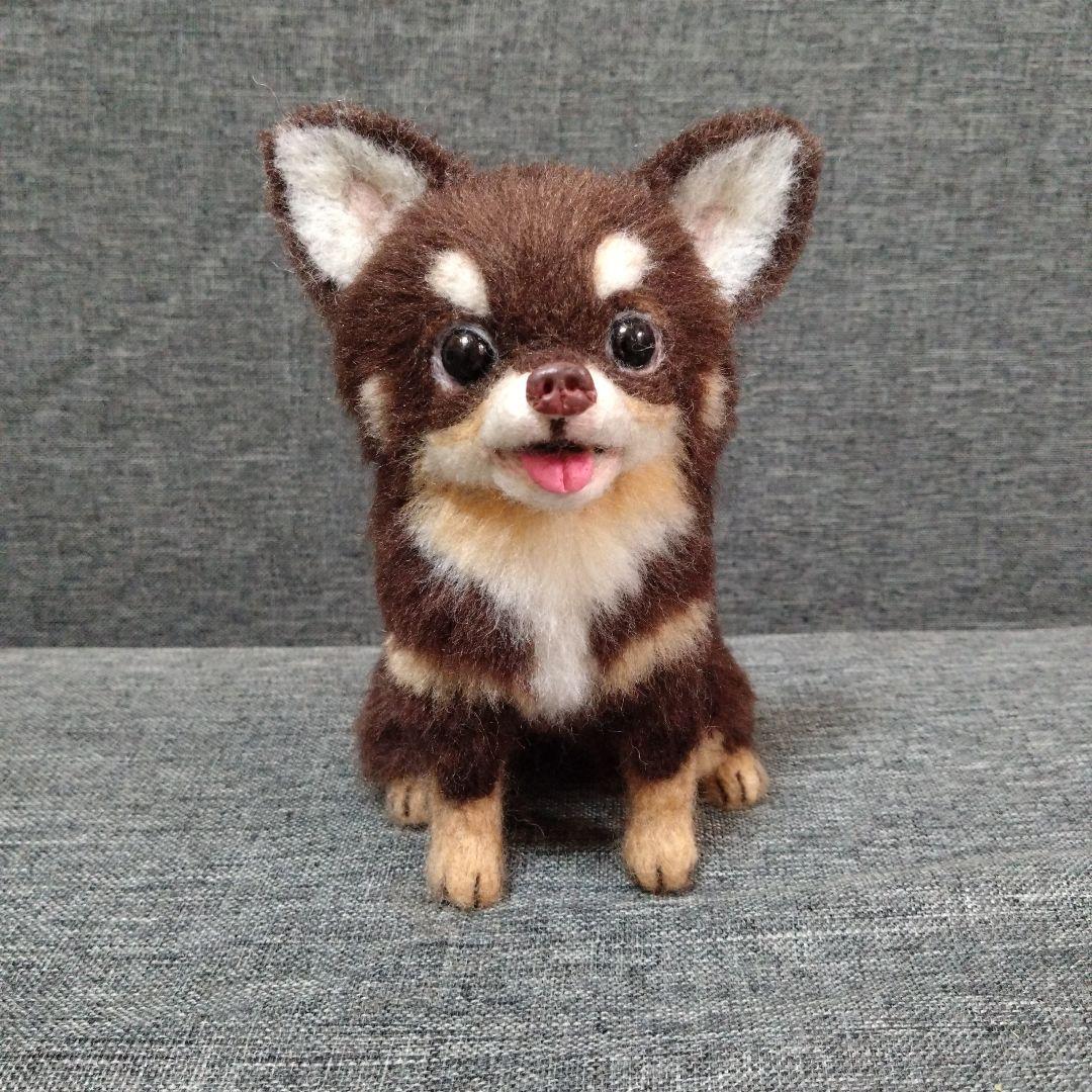 羊毛フェルト チワワ ハンドメイド 犬 - メルカリ