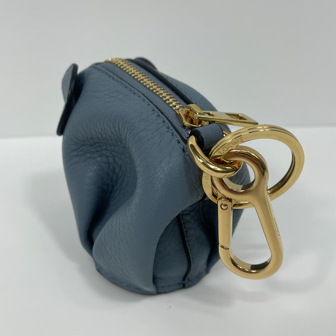 ロエベ エレファント ケース バッグチャーム ブルー MBZ137