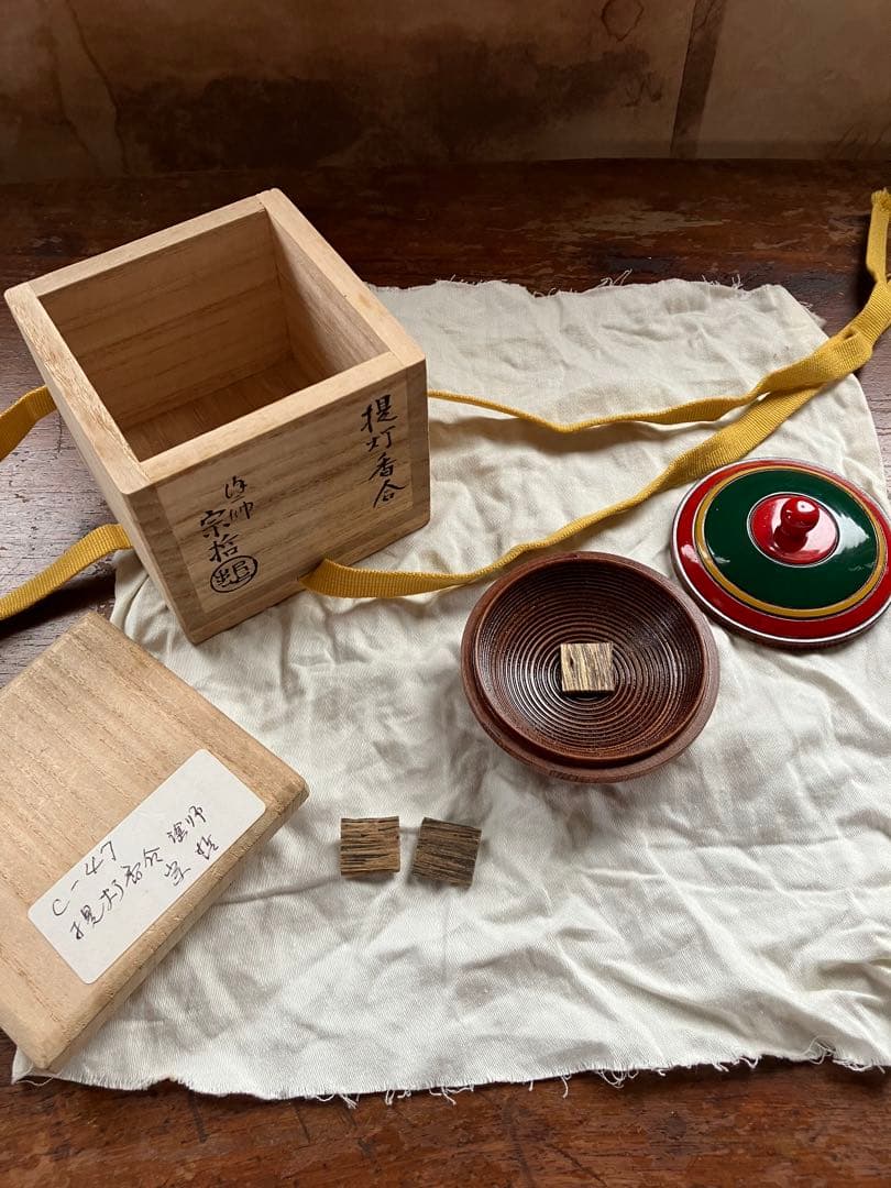 茶道具 提灯香合 塗師 中村宗哲 木製漆器 旧家蔵出し 時代物 木箱 共箱
