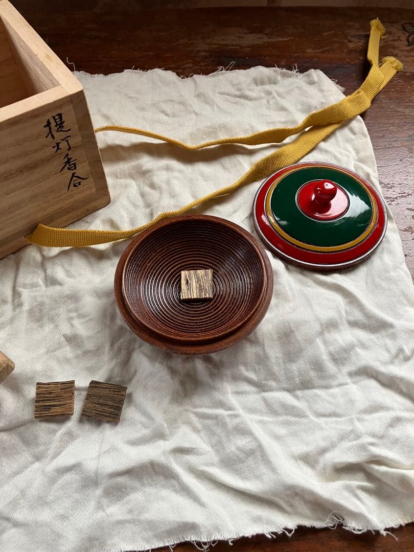 茶道具 提灯香合 塗師 中村宗哲 木製漆器 旧家蔵出し 時代物 木箱 共箱