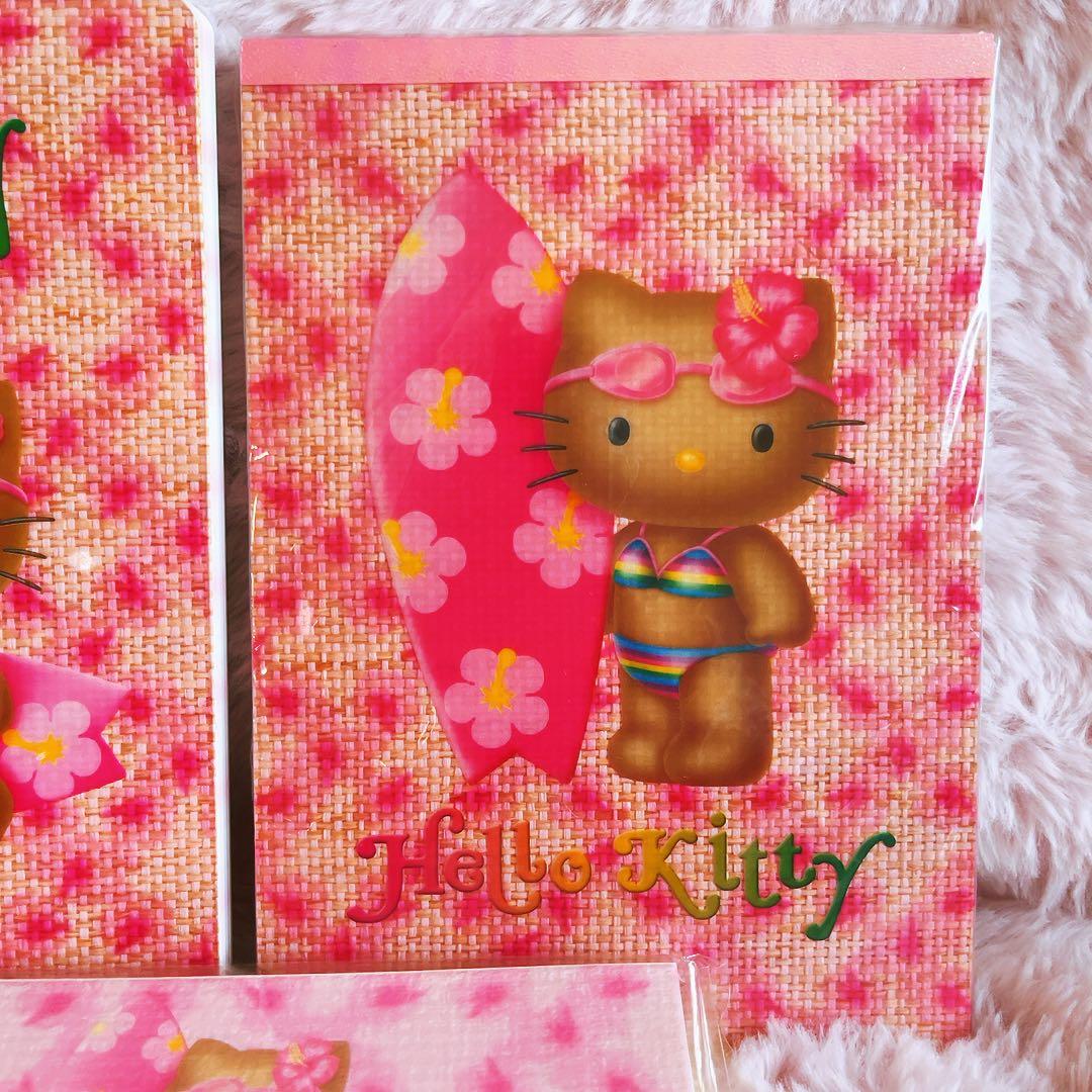 希少レア　ハローキティ　日焼け　ボード　ハイビスカス　レターセット　メモ帳