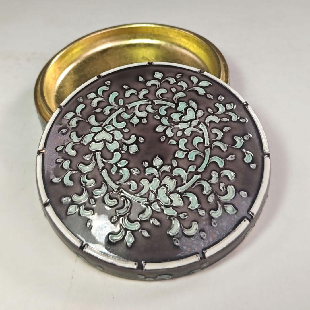 ウ273 香合『中村翠嵐』『紫交趾 唐草 香合 共箱』茶道具