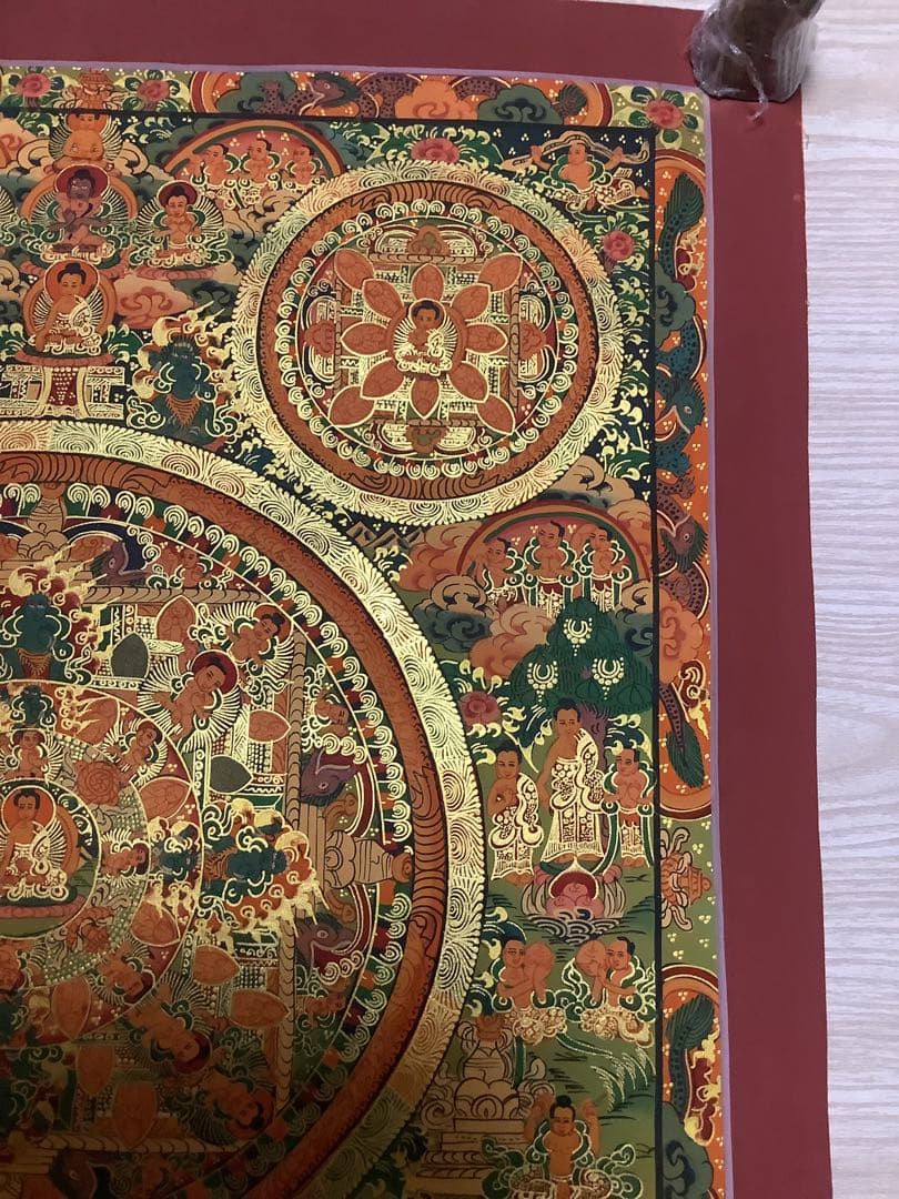 《 チベット密教　新品　1点物 》 手描き　曼荼羅　仏陀　釈迦　仏画　仏教　a7