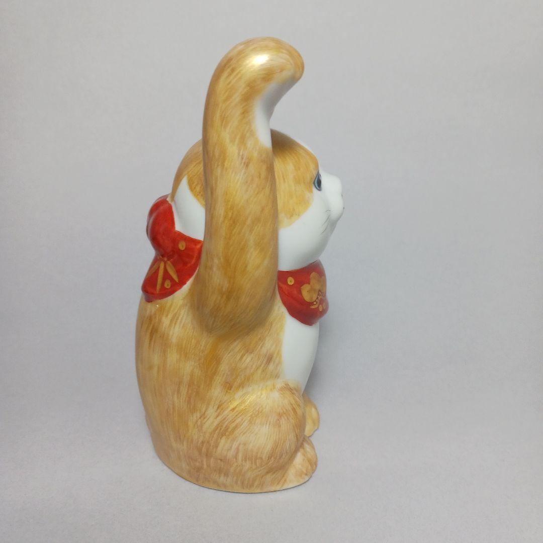 招き猫 陶器 九谷焼手書き4号高さ13.5cm