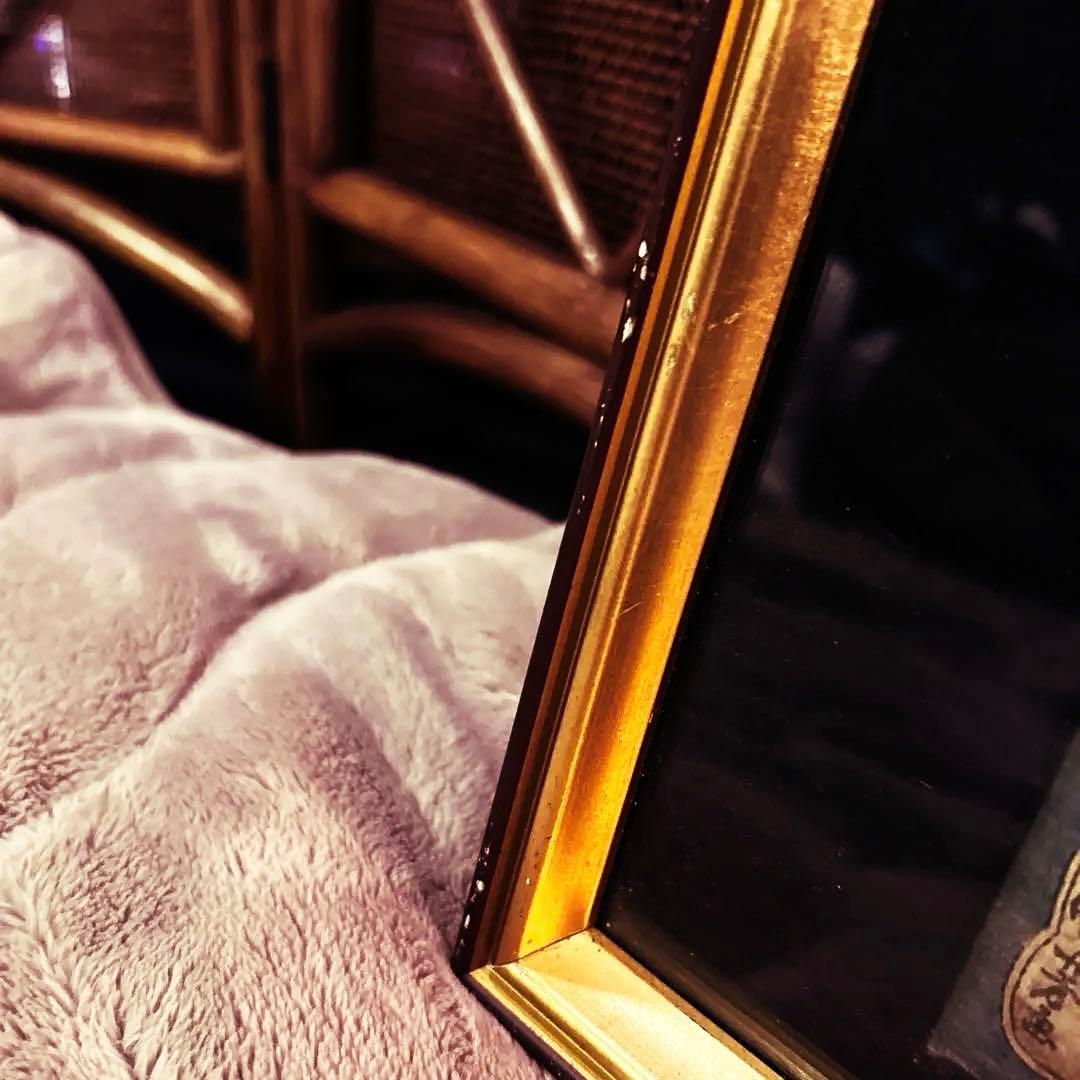 浮世絵 信州川中嶋 金色フレーム