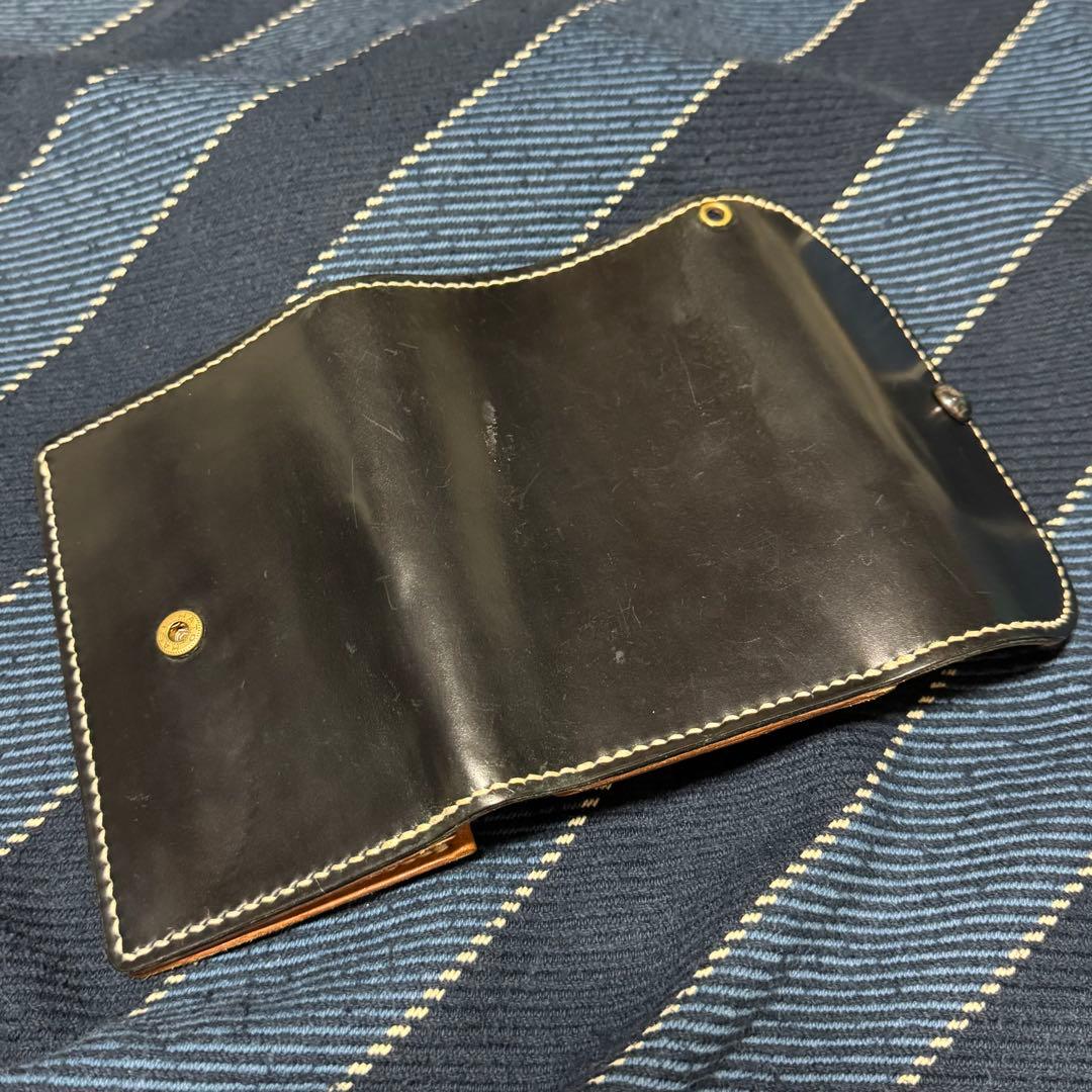 【WAKIYANCANTE×堀江純】レザーミドルウォレット ブラックコードバン