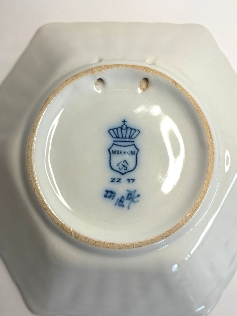 オランダ　マッカム焼き　MAKKUM 2羽の鳥　蝶　花　雲　壁掛け　壁飾り