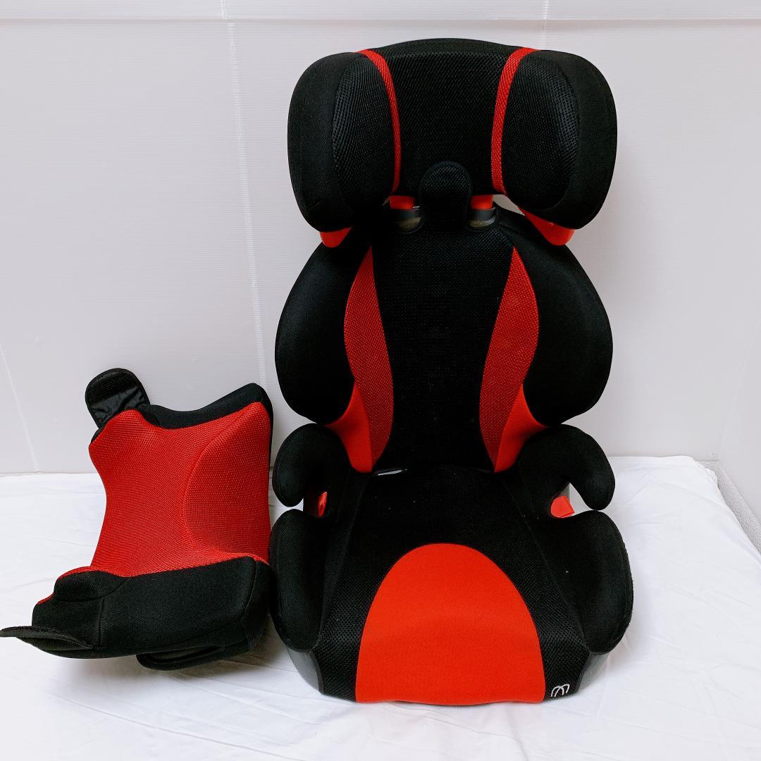 美品 エールべべ ジュニアシート サラット 3ステップクワトロST 赤