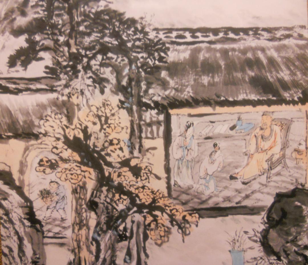 掛け軸 富岡鉄斎 作『 東坡三養図 』絹本 名品 希少 複製 茶道具 掛軸 美品