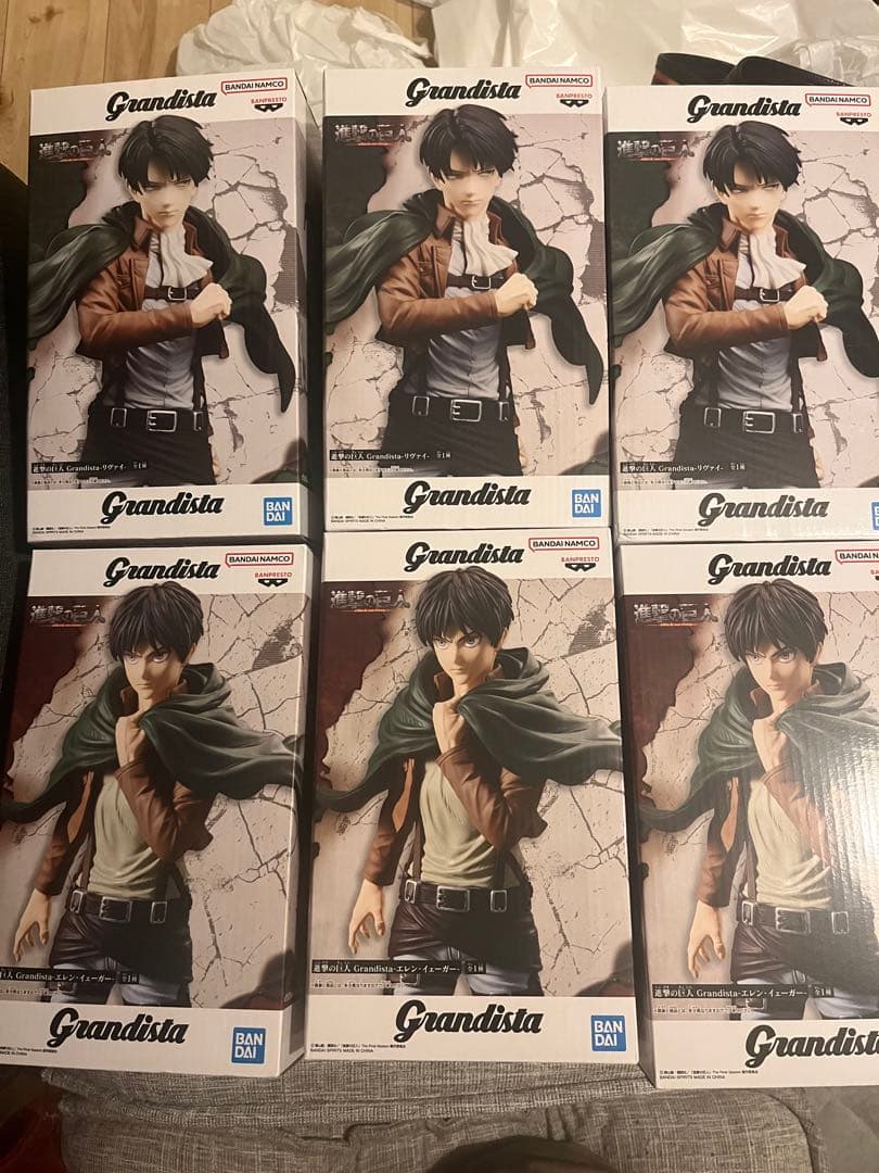 進撃の巨人エレン＆リヴァイ6体セット 箱無し】figma リヴァイ エレン