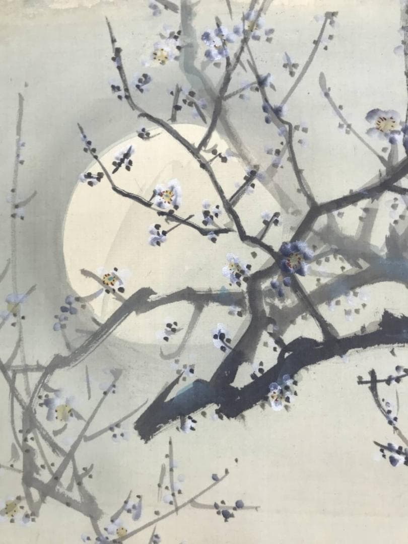 作者不詳/月梅に唐美人図/美人図/美人画/掛軸/名家伝来/AC-46