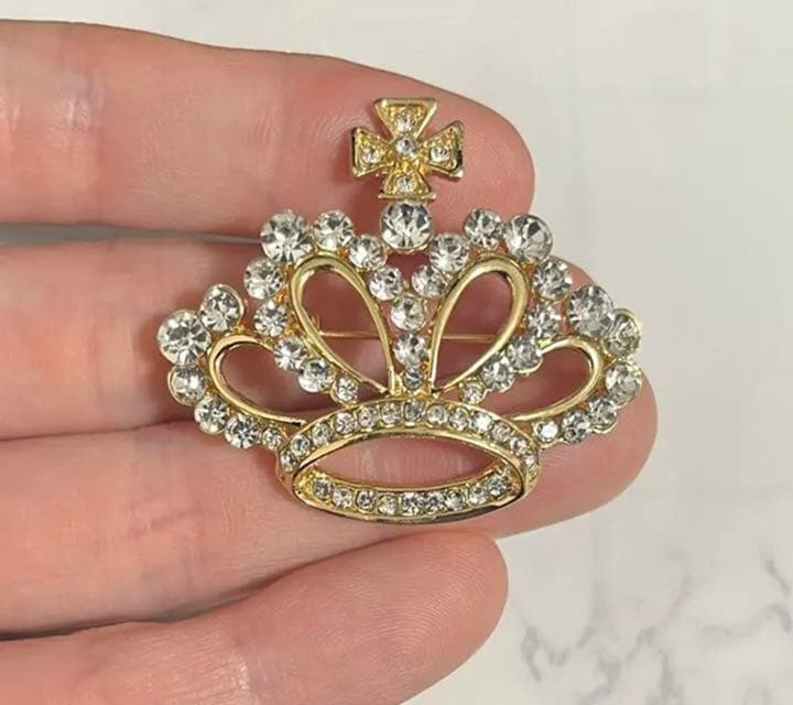 ヴィンテージ D'Orlan スターバーストブローチ 太陽 ストーン パール