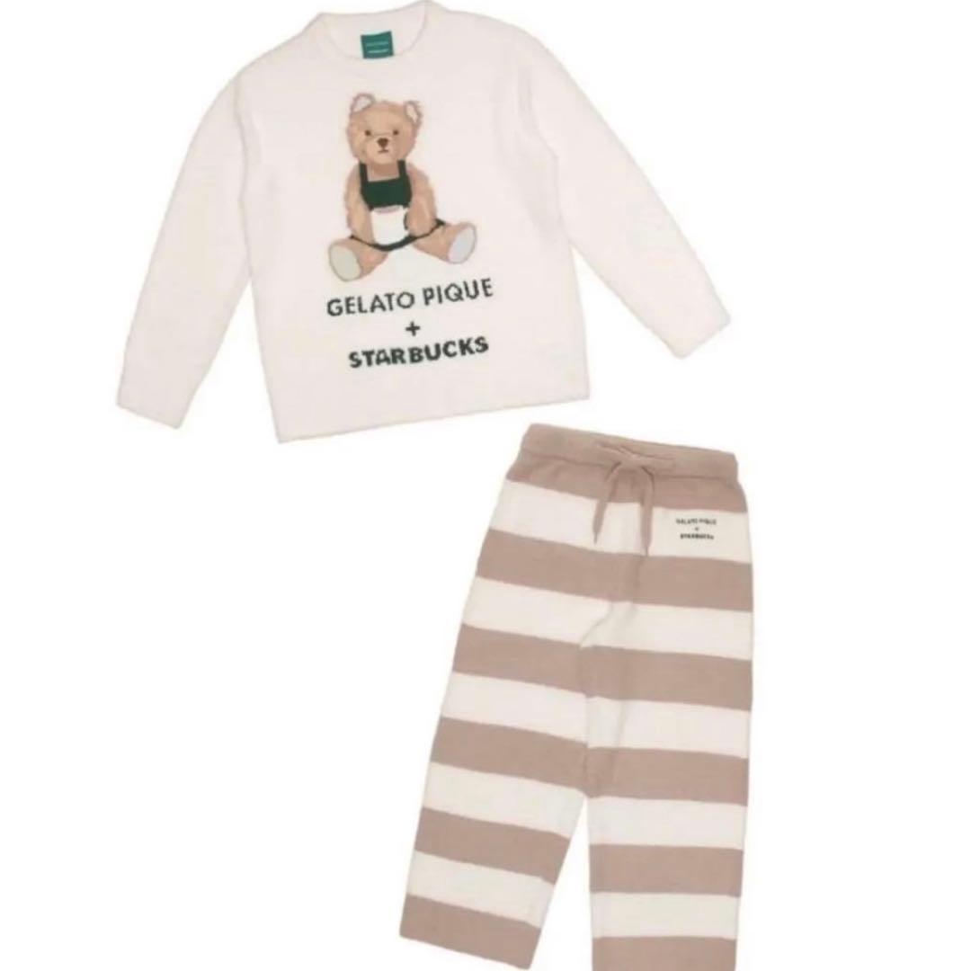 【全新未使用】スタバ×ジェラピケ　上着とズボンと靴下3点セット 茶色