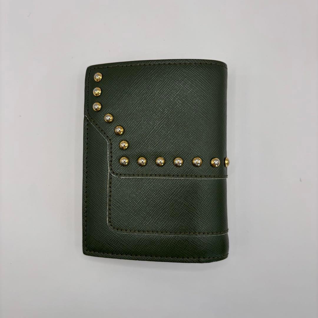 MARNI 二つ折り財布　スタッズ　グリーン　コンパクトウォレット　財布　緑