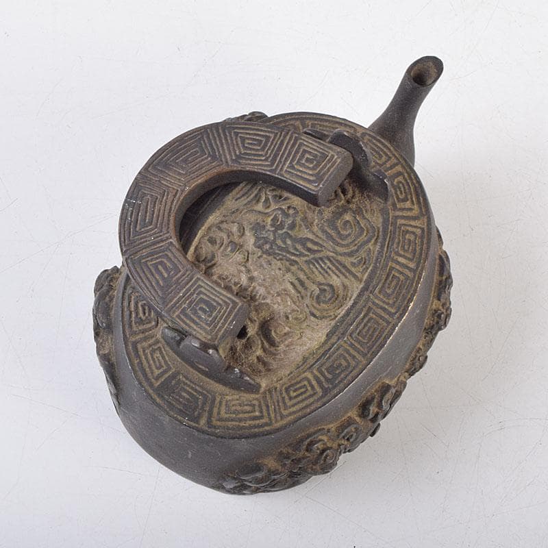 中国 古銅 神獣雷刻 水滴 書道具 V R9176