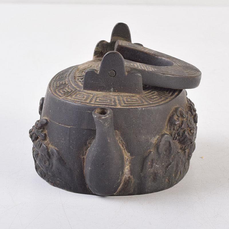 中国 古銅 神獣雷刻 水滴 書道具 V R9176