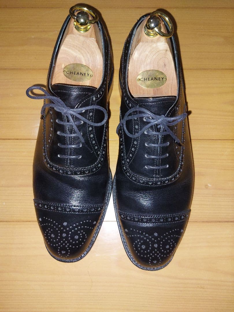 CHEANEY ドレスシューズ ブラック　UK6 セミブローグ　チーニー