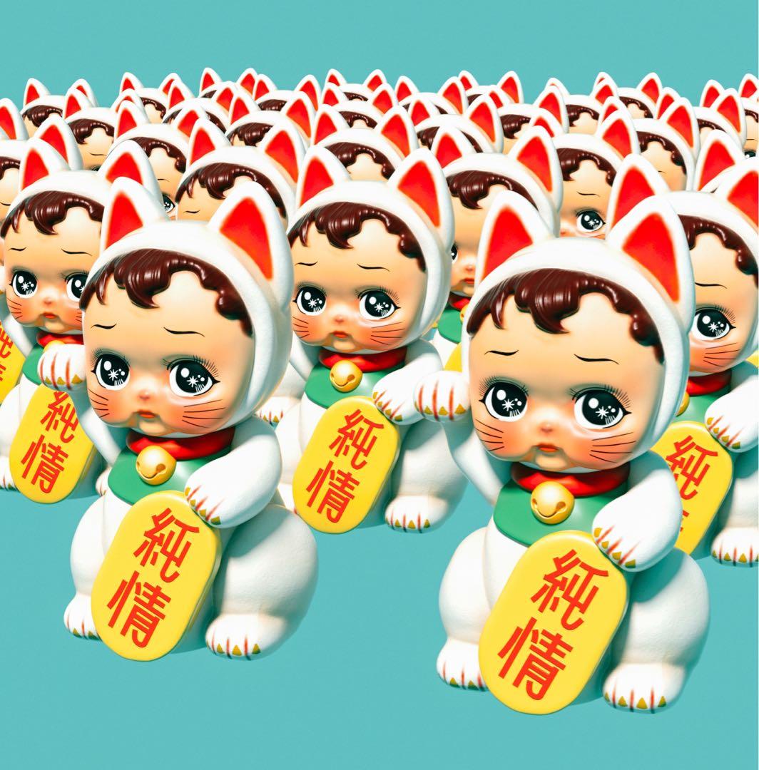 純情・招き猫　真珠光沢エディション　ラッキーキャット　　フィギュア　おもちゃ