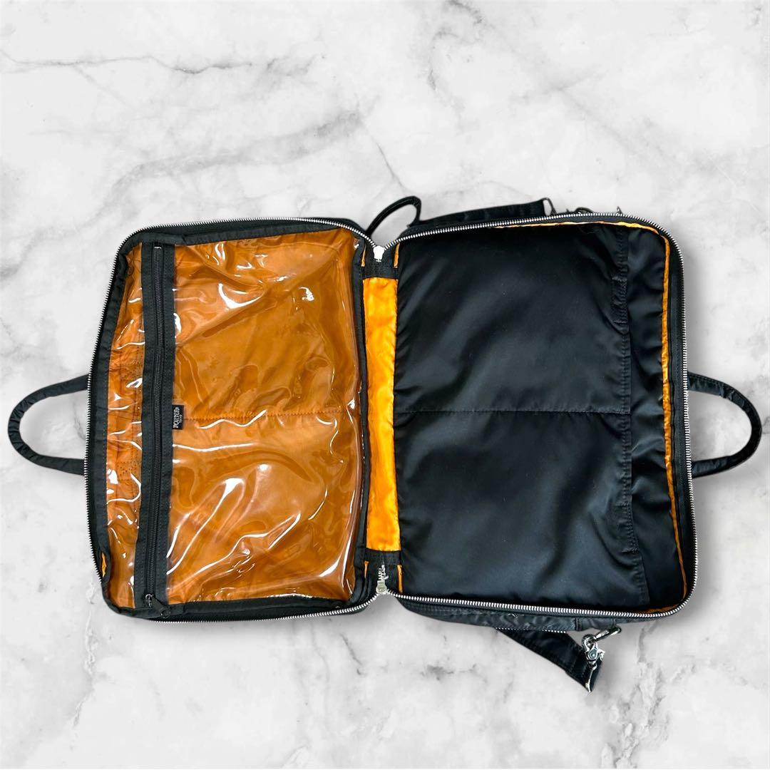 【希少】PORTER TANKER ブリーフケース　2way黒　2層　マチ拡張