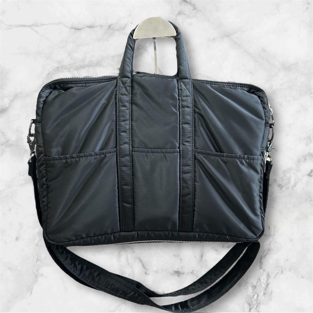 【希少】PORTER TANKER ブリーフケース　2way黒　2層　マチ拡張