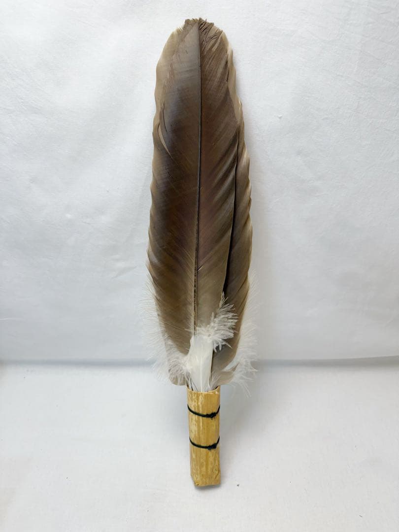 ほぼ未使用 茶道具 特大 羽箒 座箒 長約52㎝ 炭手前 紙箱｜