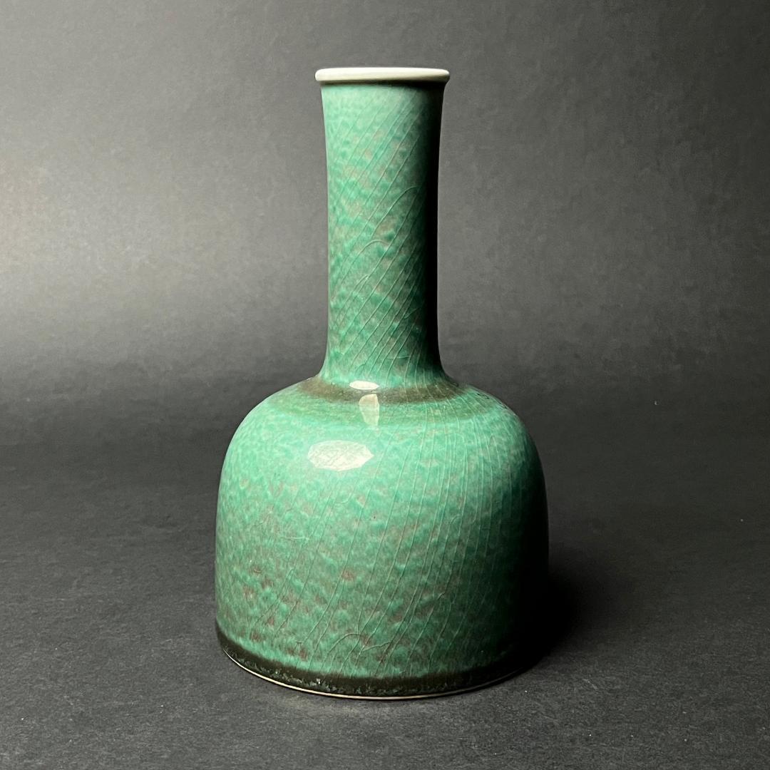 唐物 辰砂 豆紅揺鈴尊 大清康煕年製 款 中国美術