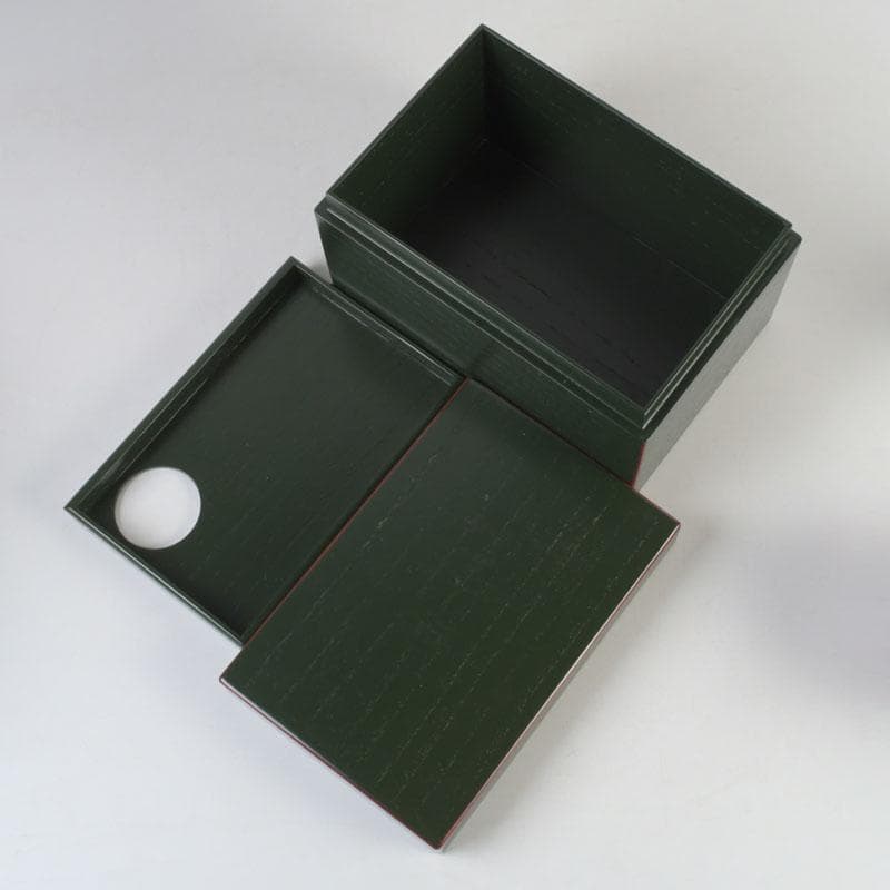 茶道具 桐木地本漆塗 青漆爪紅 利休茶箱 茶碗 棗など 七