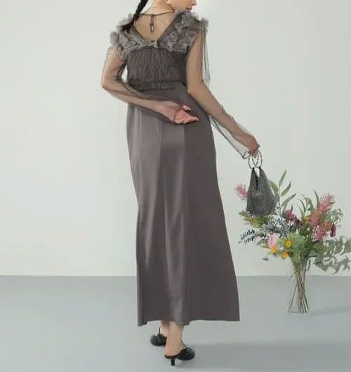 【kana】チュールボリュームフリルベストシアートップス ワンピース 3点セット