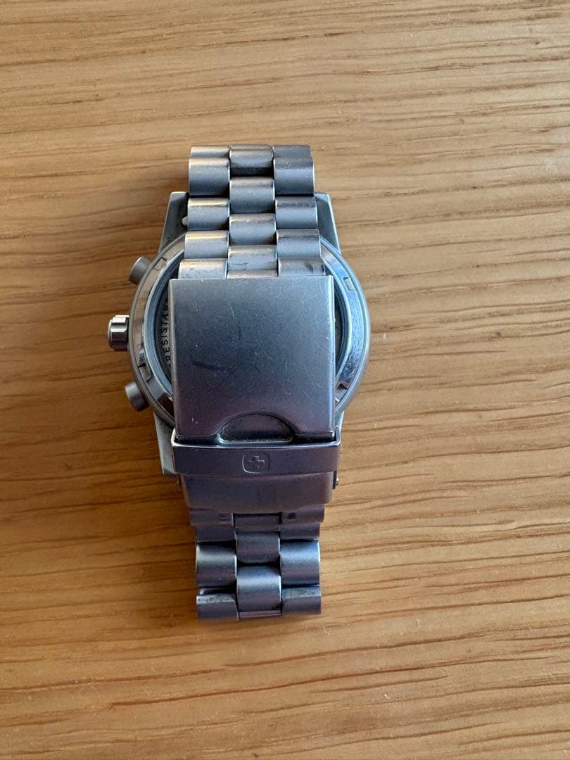 【美品】WENGER 腕時計 クロノグラフ　黒文字盤 78229 自動巻き