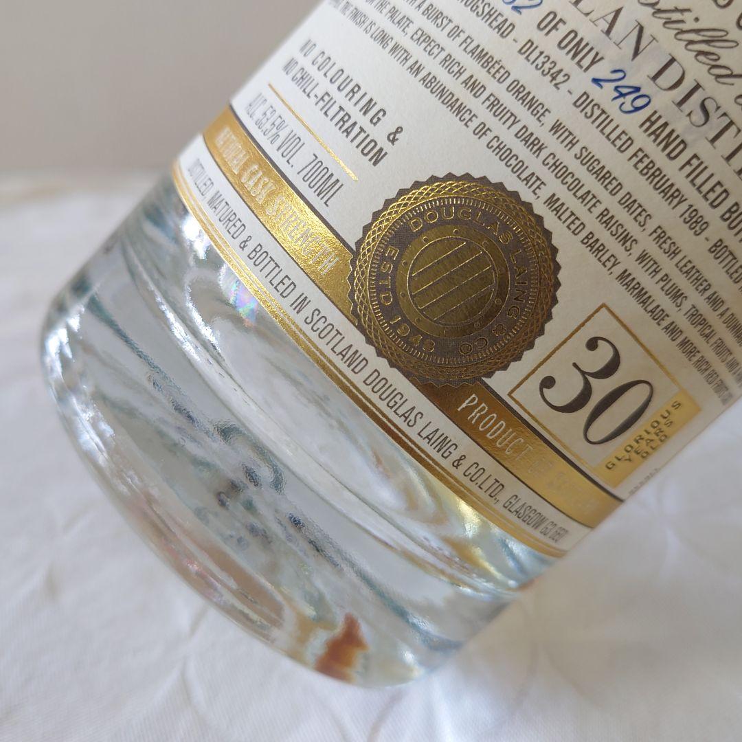 ウィスキーマッカラン1989 30年XOPダグラスレイン700m空瓶l木箱付