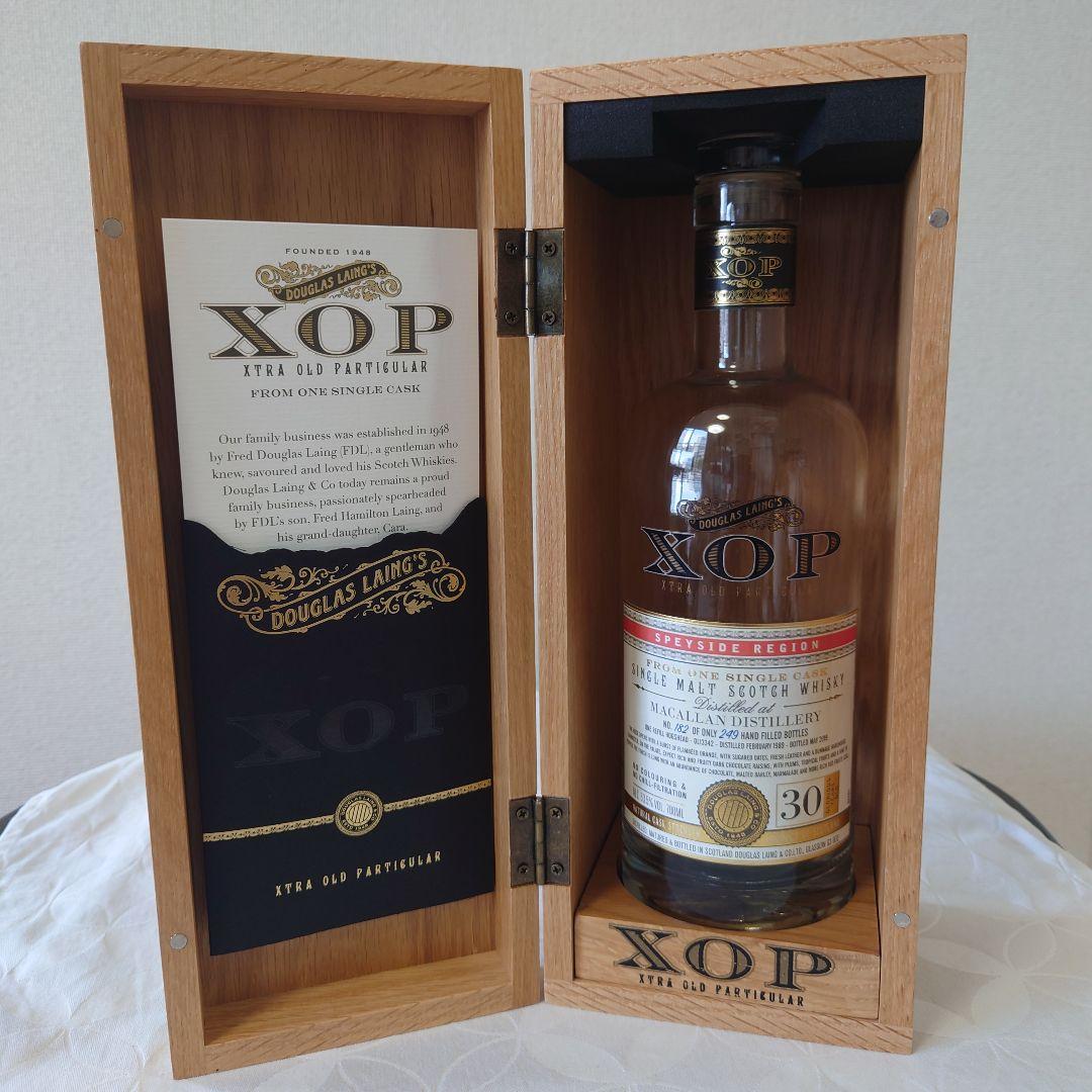 ウィスキーマッカラン1989 30年XOPダグラスレイン700m空瓶l木箱付