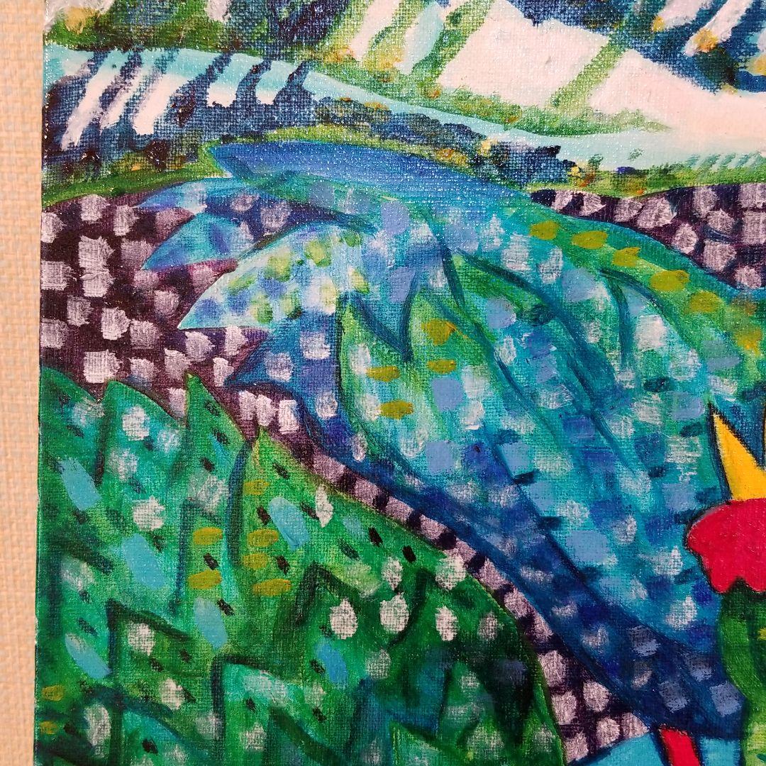 油絵 saosao様専用 緑色のめんどりたち