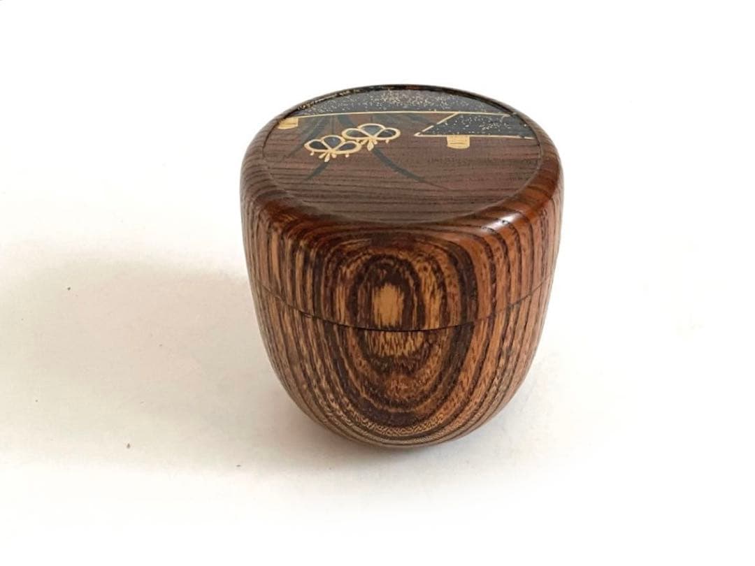 茶道具 筑紫筑良 欅摺漆八橋 大棗 棗 茶入 桔梗 螺鈿 蒔絵 共