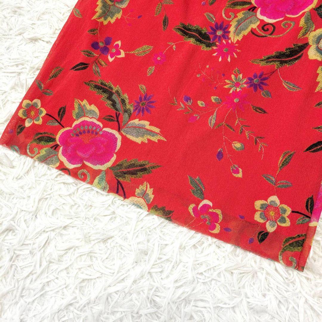 Vivienne Tam 膝丈 タイトスカート【Ｍ】 花柄 メッシュパワーネット