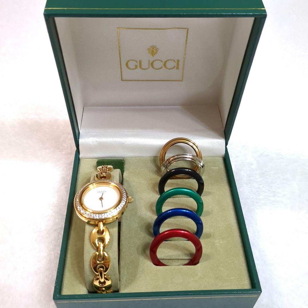 GUCCI グッチ チェンジベゼル 1200 6色 ゴールド 時計 箱付き - メルカリ