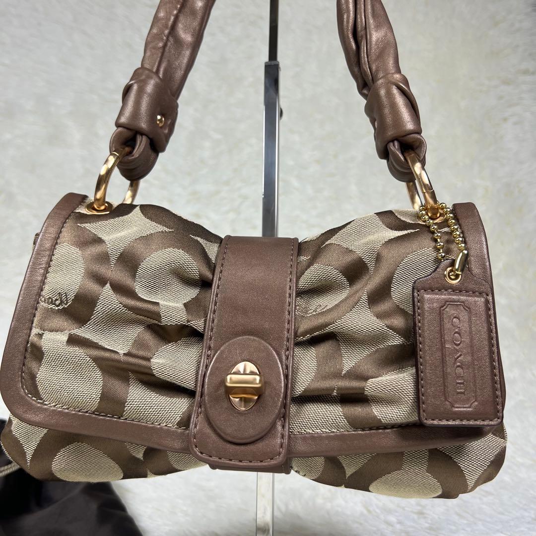 コーチ オプアート ワンショルダーバッグ アクセサリーポーチ パーカー