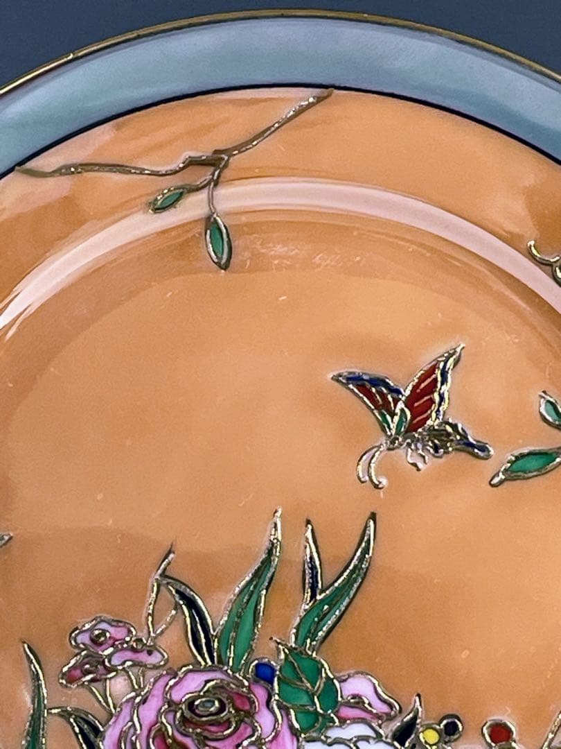 オールドノリタケ ラスター彩 ２枚セット 蝶 バラ 縁金盛り 小皿 プレート