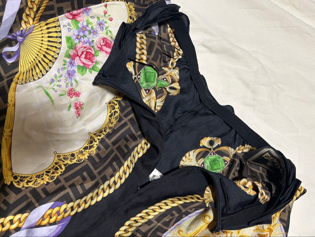 FENDI×VERSACE FENDACE シルクスカート メデューサ ズッカ