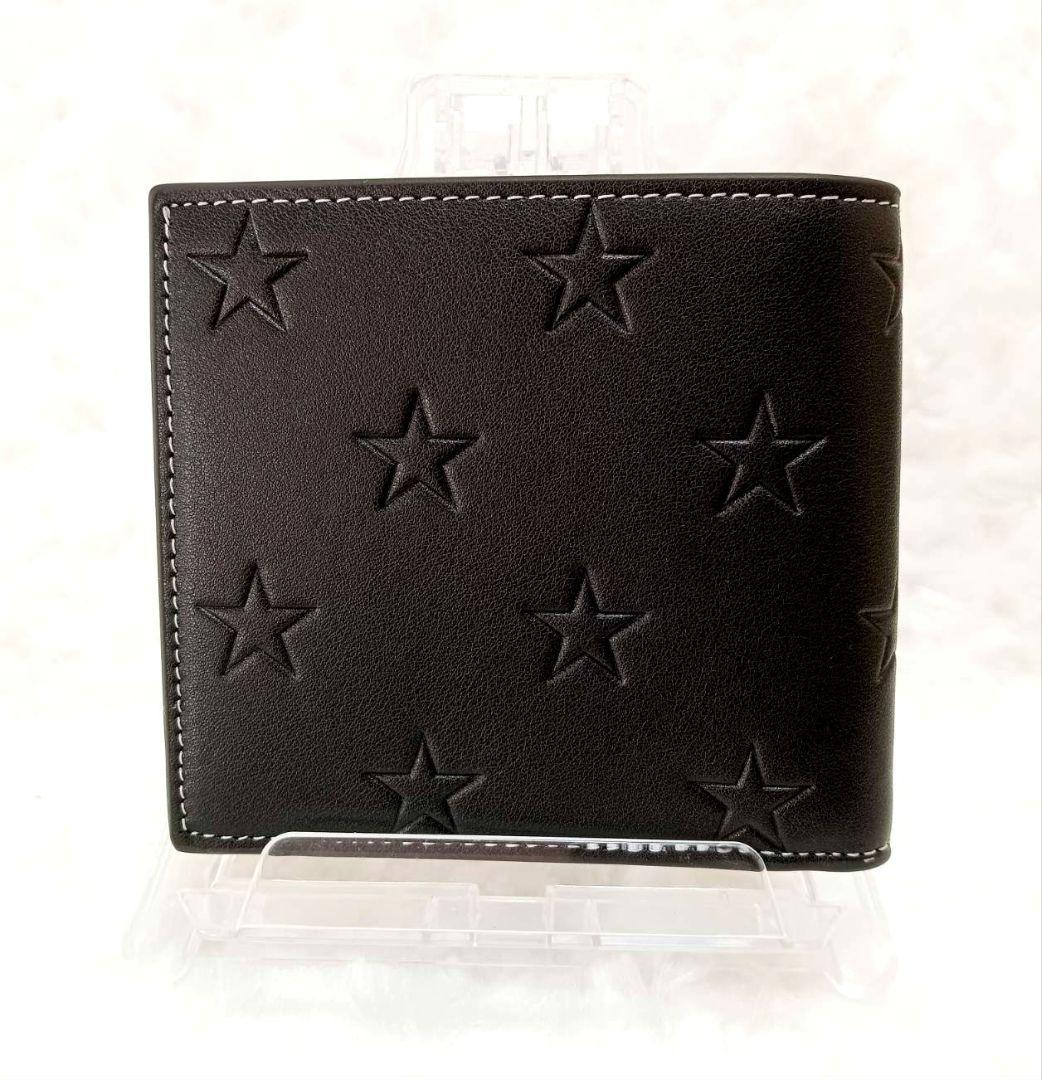 COACH 二つ折り財布 星柄 黒