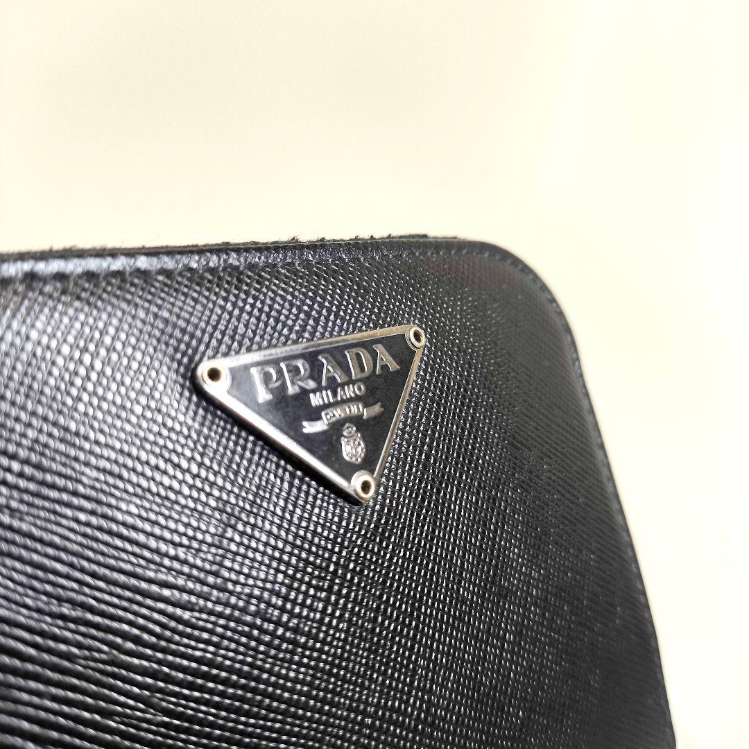 美品 プラダ ジッピー ケース パース 三角 黒 ブラック