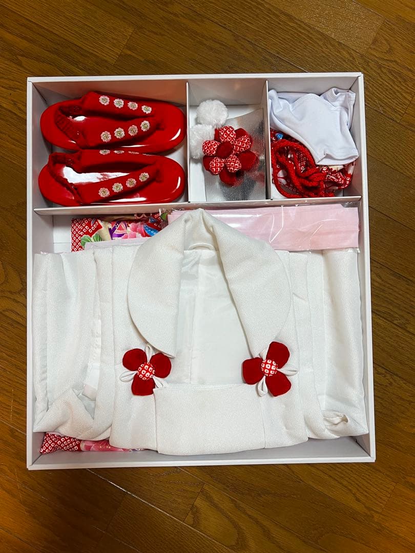 (中古品)七五三 着物 3歳 女の子 被布セット ひな祭り 販売 購入
