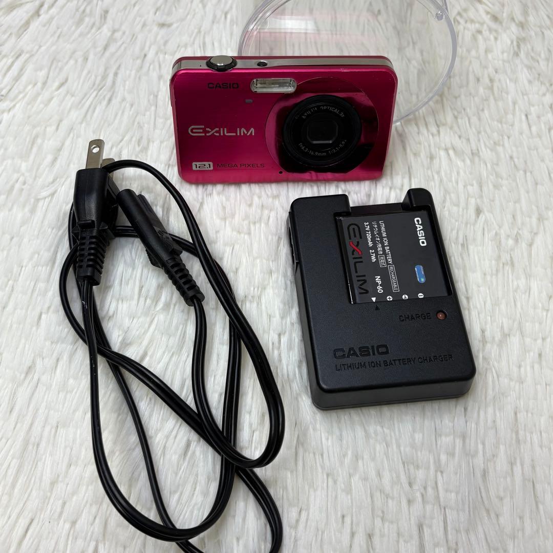 CASIO エクシリム EX-Z90 バッテリー 充電器 コンデジ レッド 動作