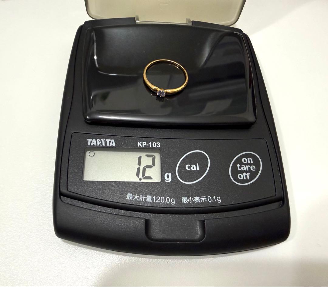 4°C k18 石付き12号リング