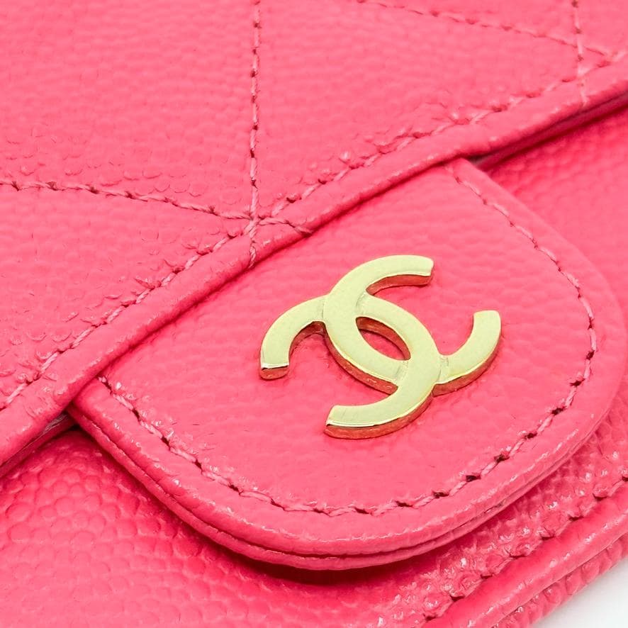 美品　CHANEL シャネル　マトラッセ　フラグメントケース　キャビアスキン