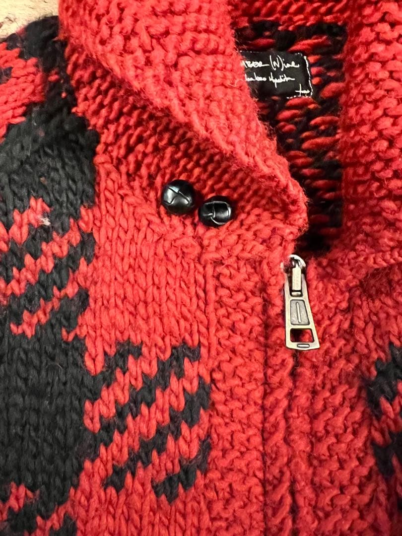 ナンバーナイン08awチェック柄カウチンセーター