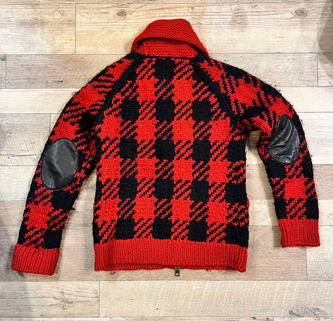 ナンバーナイン08awチェック柄カウチンセーター