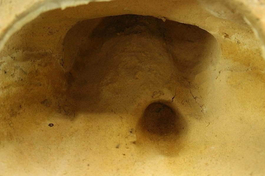 古い 陶製 蝦蟇 二件(ZE478)